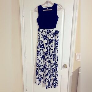 Elegant Black and White Floral Pant Set